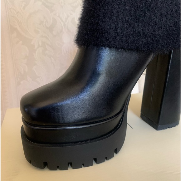 Dolls Kill Black Platforms Ankle Sock Boots BNIB - Picture 2 of 13